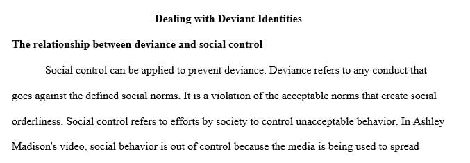 Explain the relationship between deviance and social control