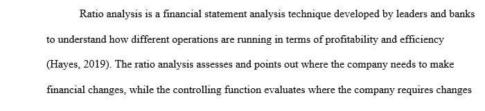 How are the various ratios used by accountants and managers differ in the control function