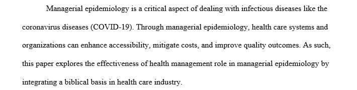How effective is Healthcare Management role with managerial epidemiology