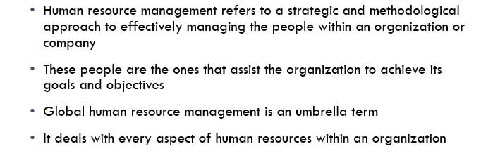 Imagine that you are an HR Manager on a HRM planning committee for your selected multinational corporation.