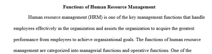 Review the functions of human resource management.