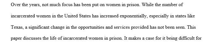The topic Incarceration of Women