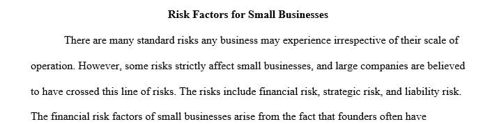 What do you think the 3 biggest risks are for small businesses