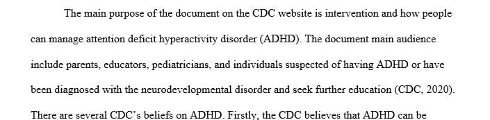 Why would the federal government post a Web page about ADHD