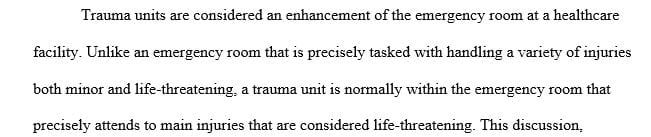 List detailed requirements for Level 1, 2, and 3 Trauma units as outlined by the ACS