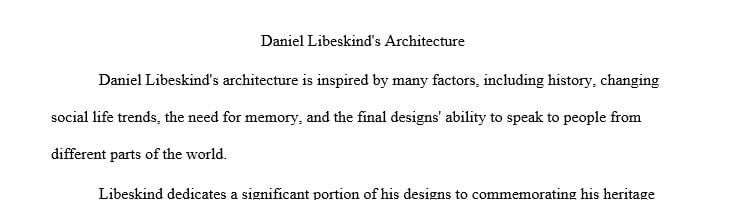 Write a 1-page (at least 300 words) on the architectural concept of Daniel Libeskind who designed several museums