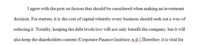 Cost of capital is described as the total return that a new investment would require to be profitable
