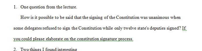 Creating the Constitution Lecture Exit Ticket