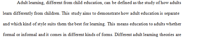Draft of the learning theories and training evaluation narrative you will use in your presentation