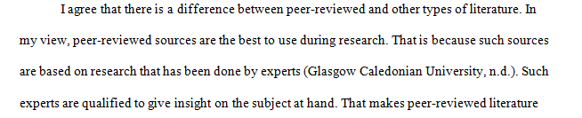 The greatest difference between peer reviewed and other types of literature