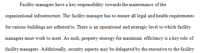 What are the primary duties of a facility manger