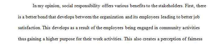 What do you consider to be the top three benefits to social responsibility