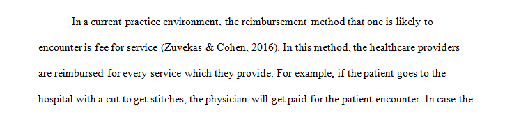What major reimbursement models would you expect to see in a current practice environment