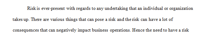 Summary of the type of risk management plan you selected