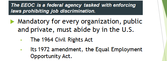The role of the Equal Employment Opportunity Commission (EEOC)