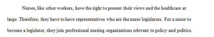 Choose a legislator on the state or federal level who is also a nurse