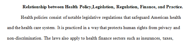 Create a visual representation of the relationship between health policy and legislation