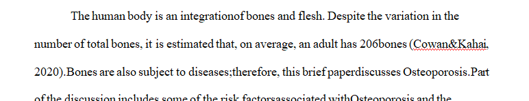 Explain the risk factors for osteoporosis.