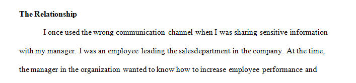Think back of a time where you think you used the wrong channel to convey a message to someone in your life.