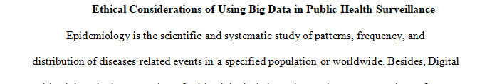 What are some of the ethical considerations of using Big Data in public health surveillance