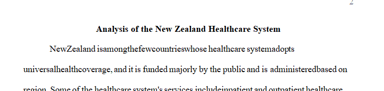 Analysis of the New Zealand healthcare system