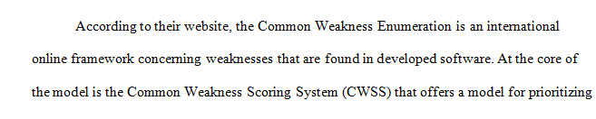 Do a bit of research on CWE, Common Weakness Enumeration.