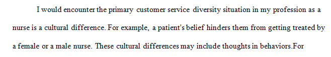 Identify and discuss a specific customer service diversity situation/scenario