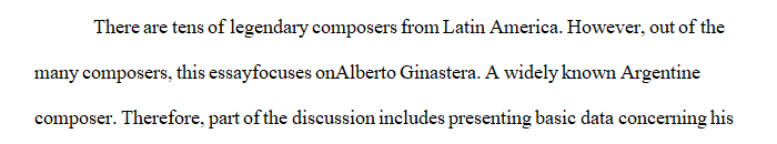 Write a short research essay on the Latin American composer