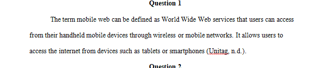 Define and describe the mobile web
