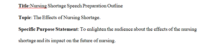 Develop a preparation outline and speaking notes for a speech.