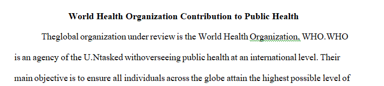 Explain how the organization’s mission and vision enable it to contribute to public health and safety improvements.