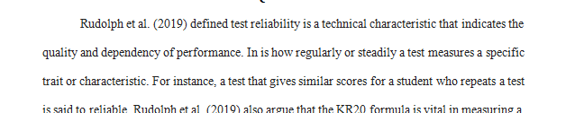 Explain what reliability is and whether this test is reliable based on the Sample Item Analysis resource.