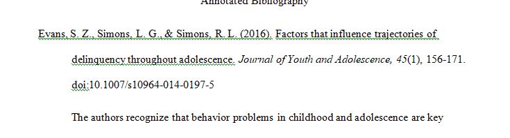 Factors that influence trajectories of delinquency throughout adolescence
