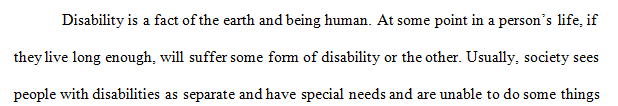 Post an analysis of the implications of the social construction of disability.