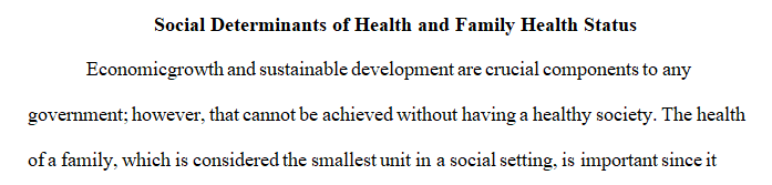 Describe the SDOH that affect the family health status.