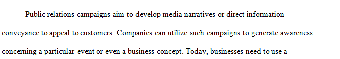 Describe the mix of media you would use to implement your public relations campaign