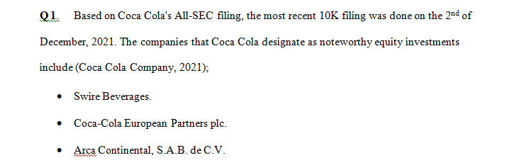 What companies do Coca-Cola describe as significant equity method investments