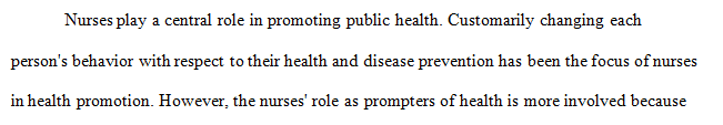 Write a post that considers a nurse’s role in health promotion for various cultures and populations.