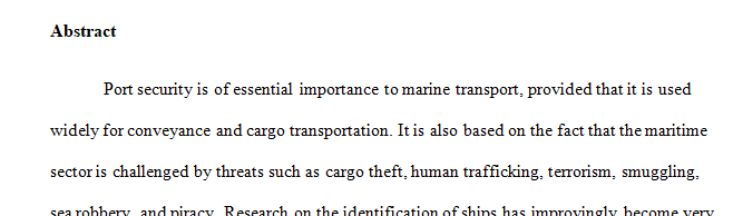 Choose your own academically rigorous port security-focused research question and hypothesis.