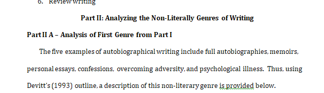 Create a list of nonliterary genres of writing.