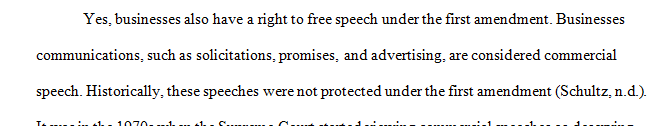 Do businesses have a constitutionally protected right to free speech in their commercial endeavors