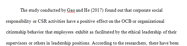 Ethics and Corporate Social Responsibility in the workplace