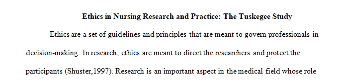 Ethics should be the foundation for nursing research and practice