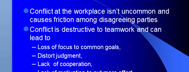 Prepare a 10-slide PowerPoint presentation on the three theoretical underpinnings of conflict resolution in workplace