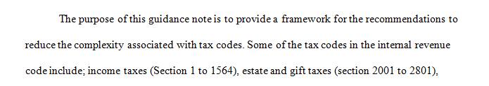 Three page report - client memo on your recommendation on how to improve the (2) tax codes.