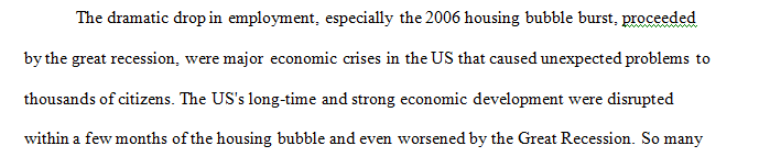 Write analysis assessing how one of the following major economic events influenced supply, demand, and economic equilibrium in the US economic activity