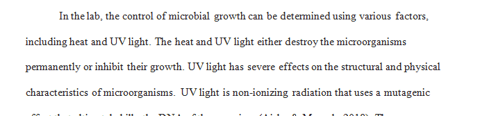 Control of Microbial Growth - Effect of Ultraviolet Light