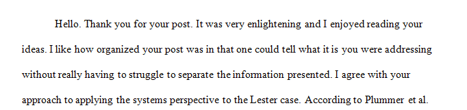 Discussion in which you explain how multiple systems interact to impact individuals.