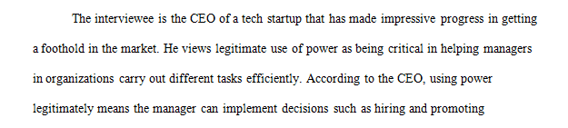 Interview the CEO or another senior executive in your company, or company to which you have access.