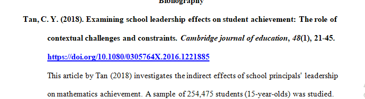 Leadership and its effect on Student Development in high poverty schools